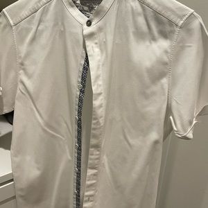 Ted baker button up short sleeve shirt white